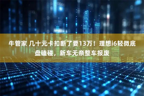 牛管家 几十元卡扣断了要13万！理想i6轻微底盘磕碰，新车无奈整车报废